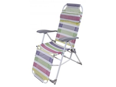 Изображение товара Кресло-шезлонг с подножкой NIKA 820x590x1160 цветные полоски в Миди Лтд