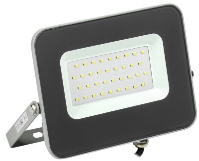 Прожектор светодиодный 30Вт ИЭК СДО 07-30 LED 6500К IP65 серый - фото в Миди Лтд Изображение товара Прожектор светодиодный 30Вт ИЭК СДО 07-30 LED 6500К IP65 серый в Миди Лтд