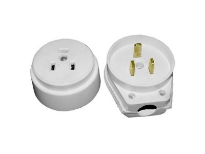 Изображение товара Разъем РШ-ВШ 2Р+РЕ ОУ белый 32А 250В TDM в Миди Лтд