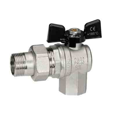 Кран шаровой американка 1/2 бабочка угловой латунь - фото в Миди Лтд Изображение товара Кран шаровой американка 1/2 бабочка угловой латунь в Миди Лтд