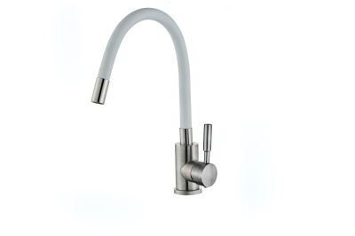 Изображение товара Смеситель для кухни силиконовый излив 35мм нерж белый ХХХ в Миди Лтд