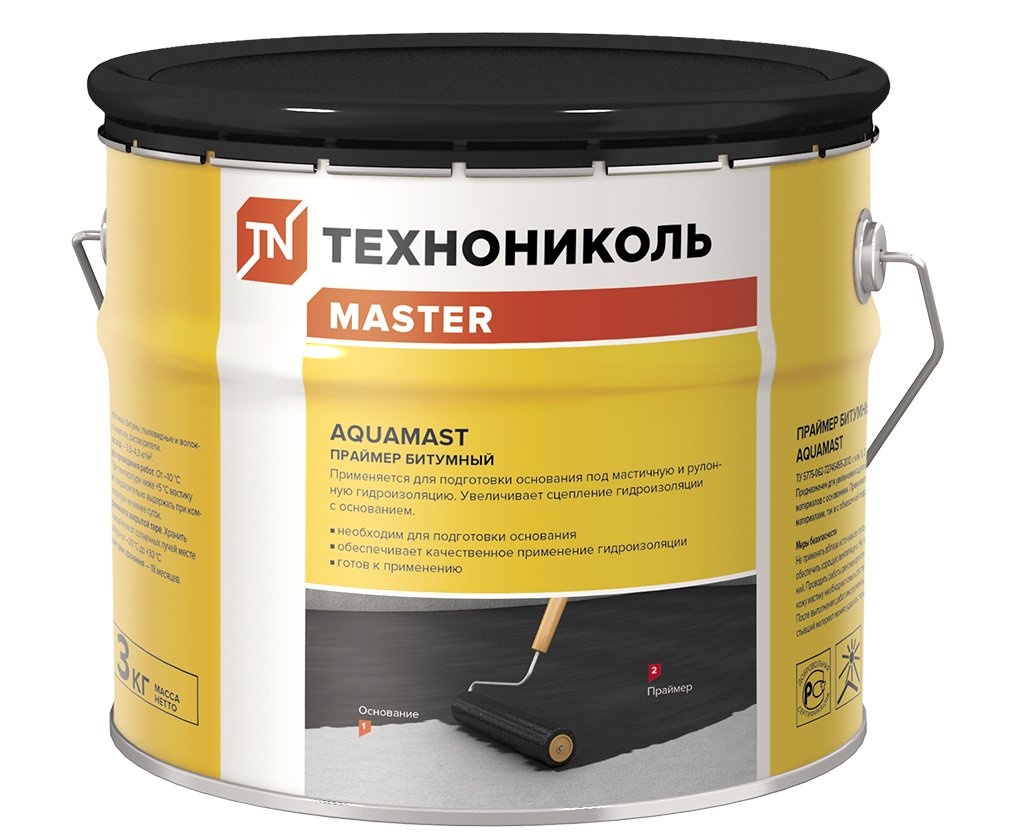 Праймер битумный AquaMast 3л (4шт/уп) - фото в Миди Лтд Изображение товара Праймер битумный AquaMast 3л (4шт/уп) в Миди Лтд