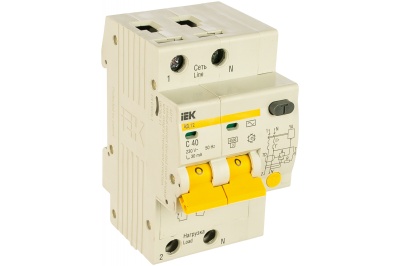 Изображение товара Диф.автомат АД12 2Р 40А 30мА ИЭК в Миди Лтд