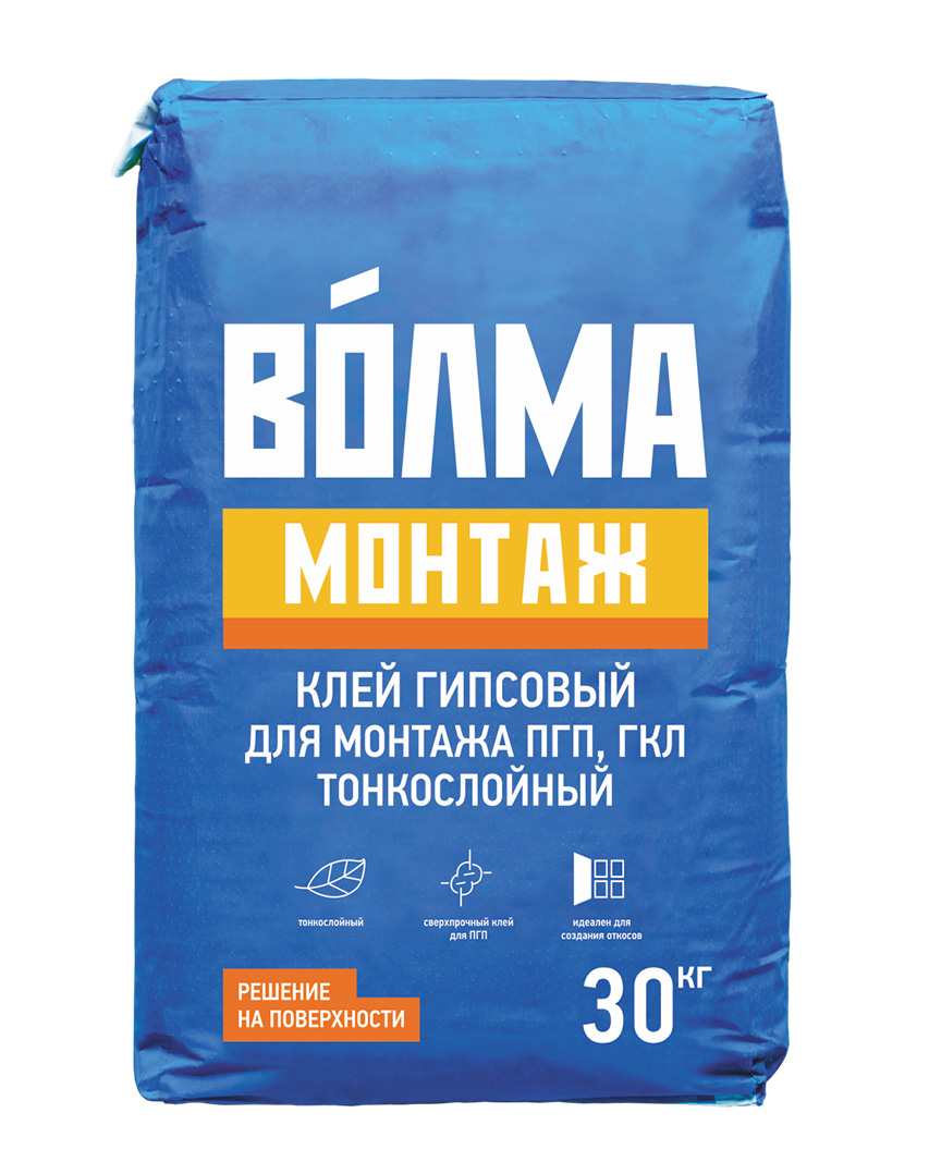 Изображение товара Клей гипсовый ВОЛМА-Монтаж 30кг (45шт/пал) в Миди Лтд