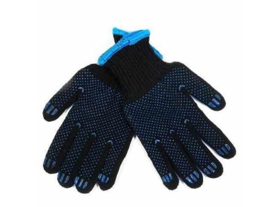 Изображение товара Перчатки х/б Утепленные ЗИМА XXL с ПВХ Точка Черные (5шт/уп)(150шт/меш) в Миди Лтд