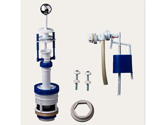 Изображение товара Арматура для бачка шток/универсальная/боковой подвод/метал кнопка/плоский клапан (25шт) в Миди Лтд