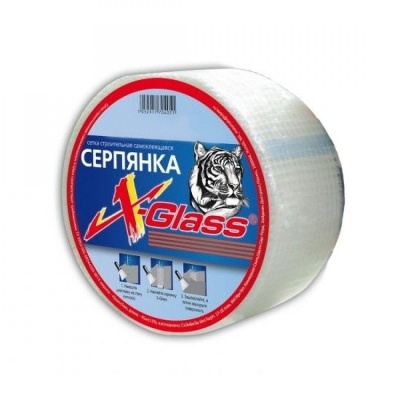 Изображение товара Сетка строительная самоклеющаяся (серпянка)  45мм*153м  (24шт/уп) в Миди Лтд