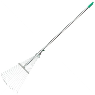 Изображение товара Грабли веерные проволочные раздвижные оцинкованные на алюминевой ручке 15 зубьев 300мм (12шт/уп) в Миди Лтд