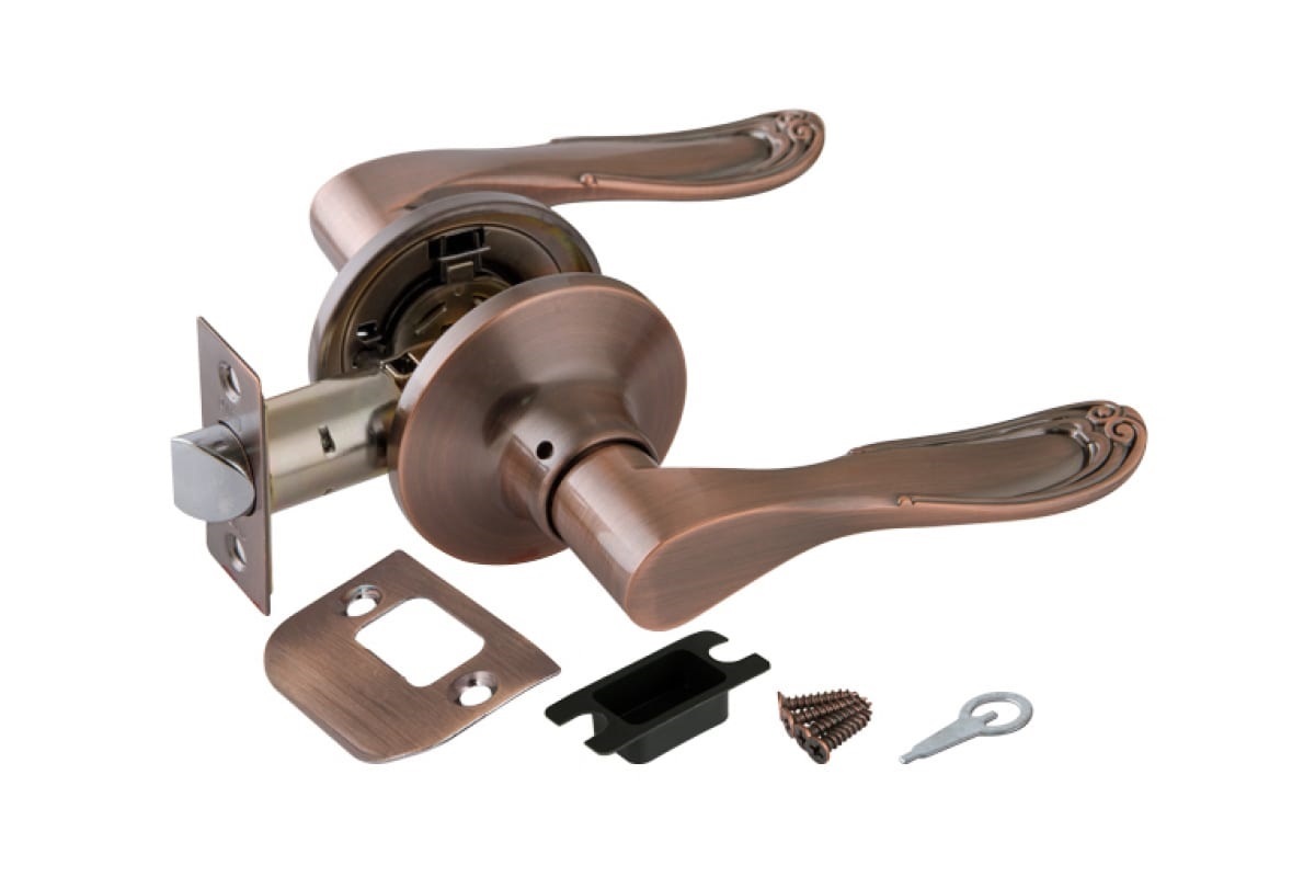 Изображение товара Замок ручка Медь без ключа,без фиксатора 6030 АС-Р в Миди Лтд