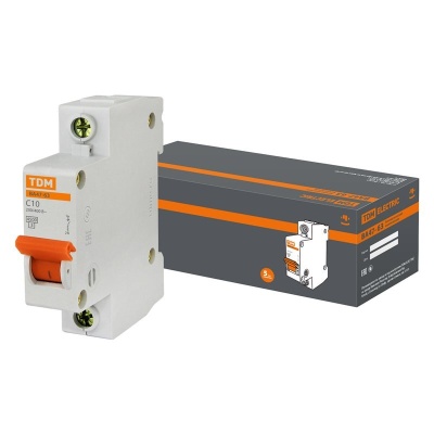 Изображение товара Автоматический выключатель ВА47-63 1Р 10А 4,5кА х-ка С TDM в Миди Лтд