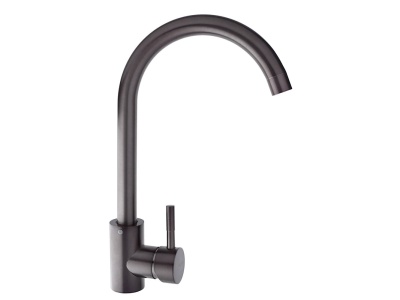 Изображение товара Смеситель для кухни СоюзКран поворотный излив 35см керам картридж 35мм графит нерж сталь SS01-R133 в Миди Лтд