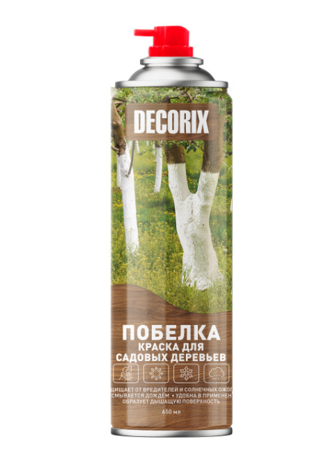 Изображение товара Побелка для покраски деревьев аэрозольная Decorix белая 650мл  в Миди Лтд