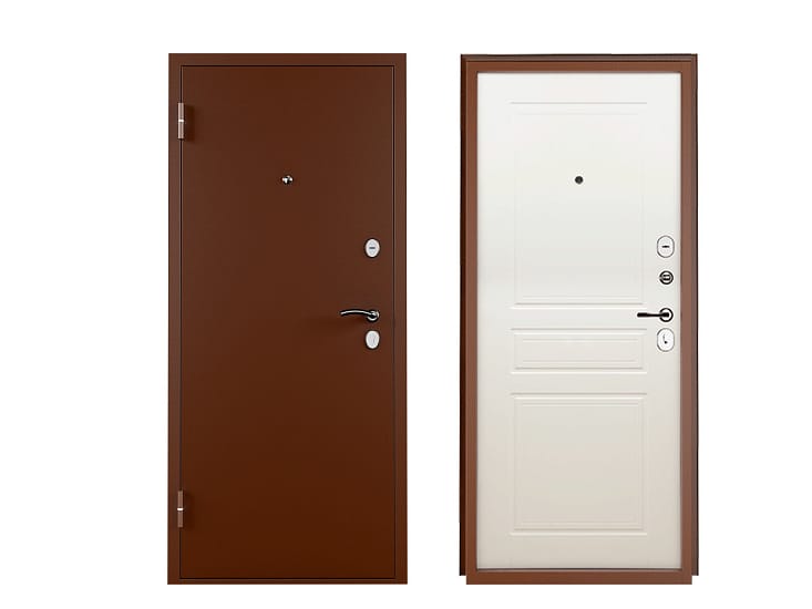 Изображение товара Дверь металлическая 960 правая 66мм ТИТАН-2050 Ясень белоснежный антик медь в Миди Лтд