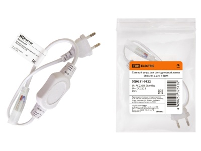 Изображение товара Сетевой шнур для светодиодной ленты SMD2835-220 B TDM в Миди Лтд