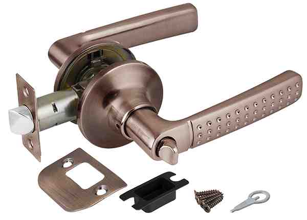 Изображение товара Замок ручка Медь с фиксатором 6026 АС-B в Миди Лтд