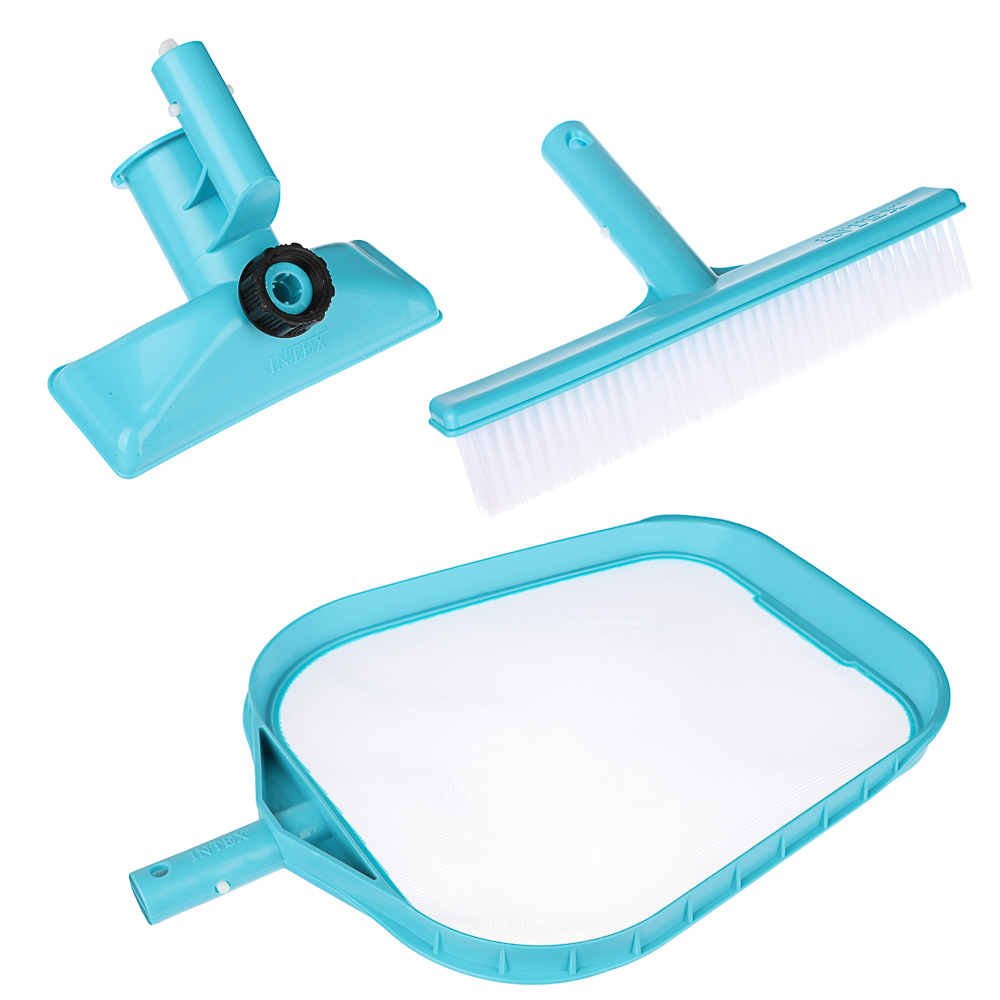 Изображение товара Комплект для чистки бассейна Стандарт сачок щетка вакуумная насадка с мешком INTEX 29056 (6шт/кор) в Миди Лтд