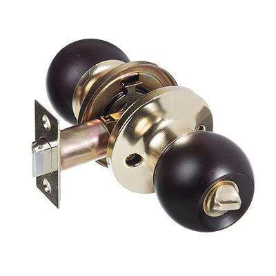 Изображение товара Замок шар Темное дерево/золото с фиксатором LARS      ХХ в Миди Лтд