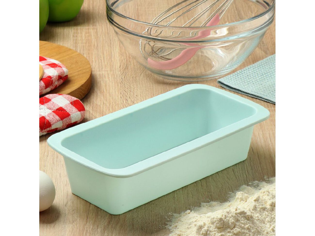 Изображение товара Форма для запекания силикон прямоугольная 13,5*27*6см Daniks Квантум (10шт/уп) в Миди Лтд