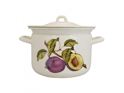 Изображение товара Кастрюля эмаль белая 2,4л Слива Р-16102Б/4Бл (4шт/уп) Х в Миди Лтд