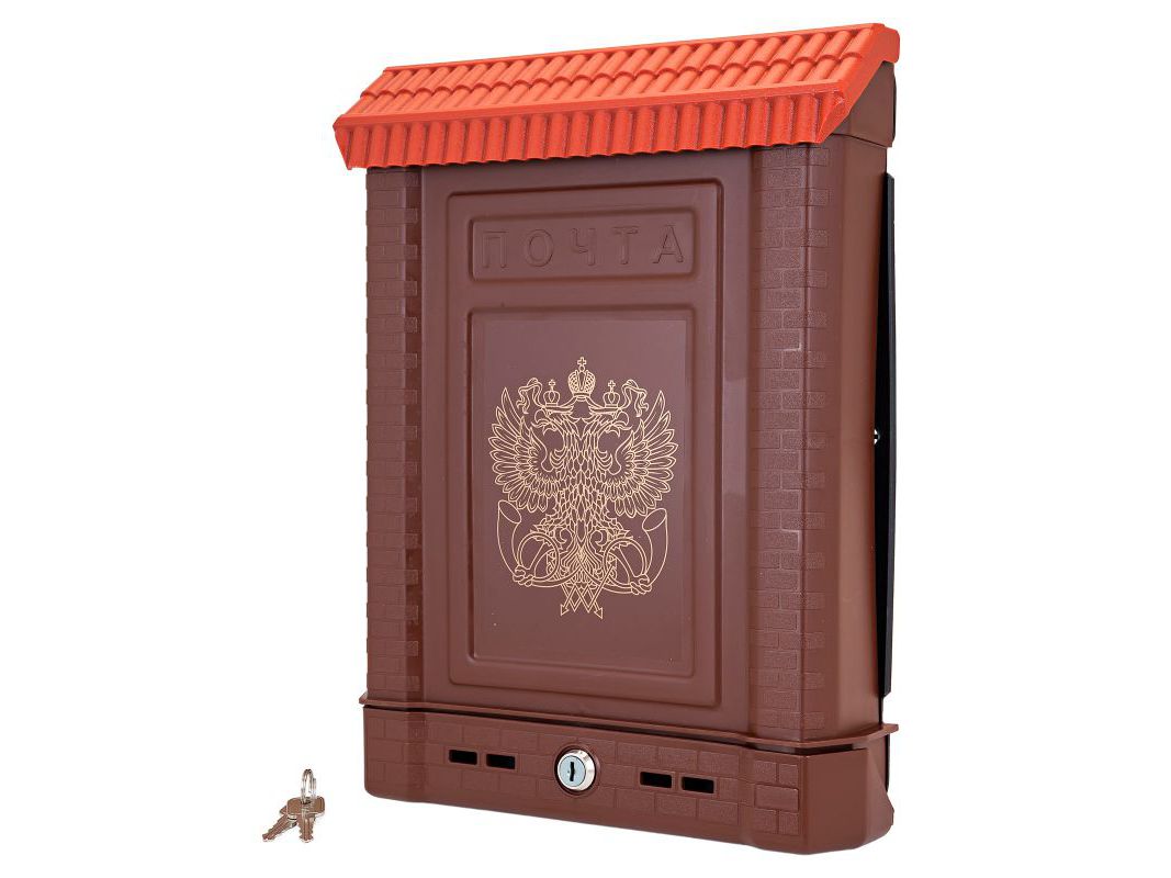 Изображение товара Ящик почтовый Премиум двухглавый орел, внешний с замком, коричневый (10шт/уп) в Миди Лтд