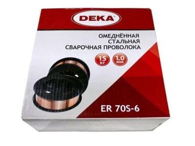 Проволока сварочная омедненная DEKA ER70S-6 1,0мм (15кг/уп) - фото в Миди Лтд Изображение товара Проволока сварочная омедненная DEKA ER70S-6 1,0мм (15кг/уп) в Миди Лтд