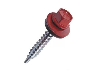 Изображение товара Саморез кровельный вишня 5,5/19 RAL 3005 (350шт/уп)  Х в Миди Лтд