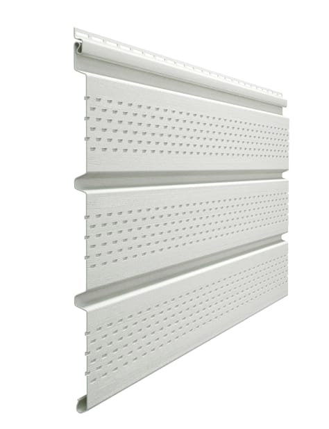 Софит DOCKE Standart перфорированный дл 3000мм раб шир 305мм Пломбир (16шт/кор) - фото в Миди Лтд Изображение товара Софит DOCKE Standart перфорированный дл 3000мм раб шир 305мм Пломбир (16шт/кор) в Миди Лтд