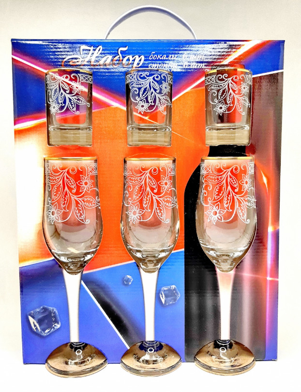 Изображение товара Подарочный набор Акация 12пр (фужер 6шт+стопка 6шт) (3шт/уп) Х в Миди Лтд