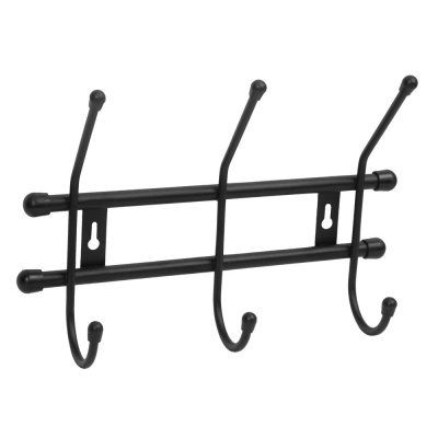Изображение товара Вешалка настенная Стандарт 3 черный 3 крючка (10шт/уп) в Миди Лтд