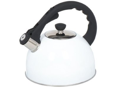 Изображение товара Чайник нерж сталь 3л (MSY-066W) со свистком ручка с силиконовым покрытием индукция матовый Daniks  в Миди Лтд