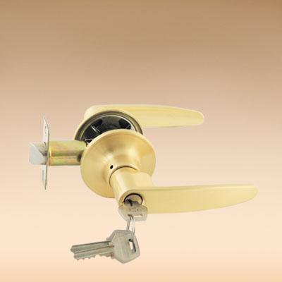 Изображение товара Замок ручка Золото матовое с ключом 380     ХХ в Миди Лтд