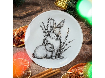 Тарелка обеденная стекло круглая 23см Daniks Кролик с мамой (6шт/уп) - фото в Миди Лтд Изображение товара Тарелка обеденная стекло круглая 23см Daniks Кролик с мамой (6шт/уп) в Миди Лтд