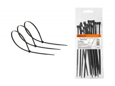 Хомуты нейлоновые черные 80х2,5мм (25шт/уп) TDM - фото в Миди Лтд Изображение товара Хомуты нейлоновые черные 80х2,5мм (25шт/уп) TDM в Миди Лтд