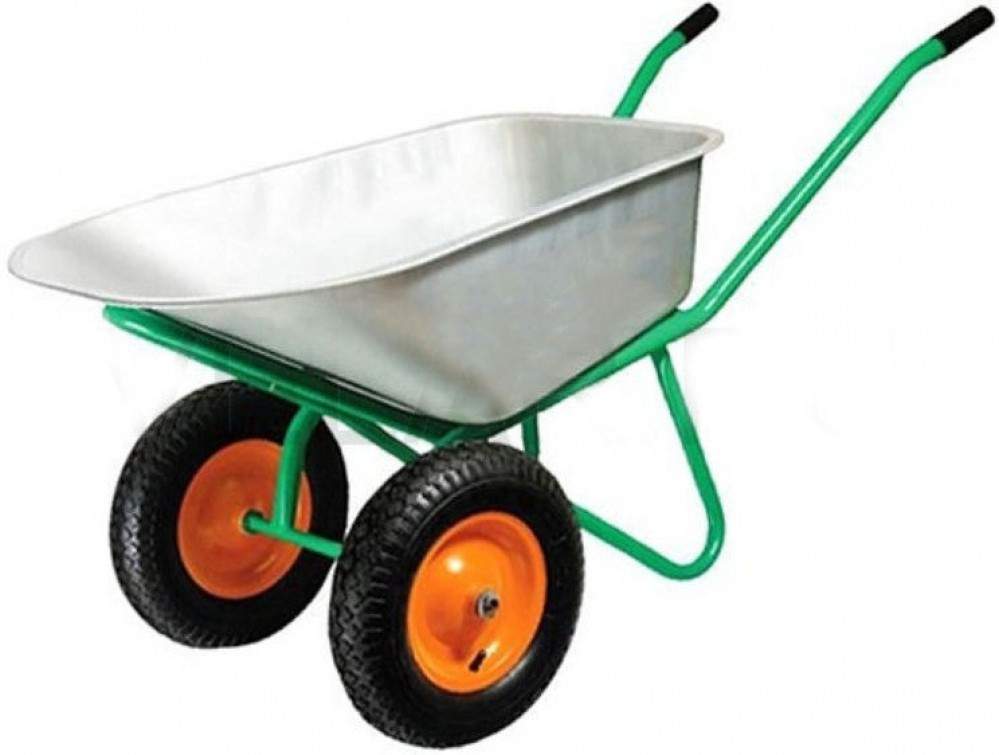 Изображение товара Тачка двухколесная 422 ZP PROFI 2 110л/250кг( колесо пневматическое 3.25/3.00*80 d20) зеленая в Миди Лтд