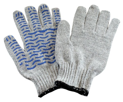 Изображение товара Перчатки х/б 6 нитей ПВХ Волна Серые (10шт/уп)(300шт/меш) в Миди Лтд