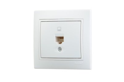 Изображение товара Розетка компьютерная LEZARD Мира белая с белой вставкой в Миди Лтд