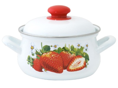 Изображение товара Кастрюля эмаль кремовая 2,0л Сочная клубника С-3910АП2/4Км (4шт/уп) Х в Миди Лтд