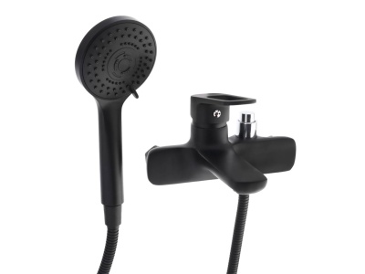 Изображение товара Смеситель для ванны с душем СоюзКран короткий излив керам картридж 35мм черный цинк SK07-M137 в Миди Лтд