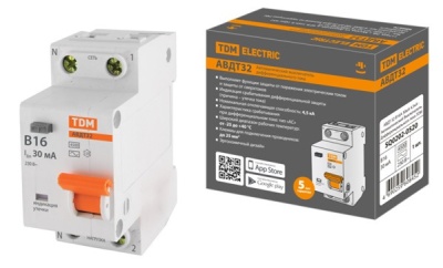 Изображение товара Диф.автомат C6 32 2Р(1Р+N) 30мА 4,5кА тип АС TDM в Миди Лтд