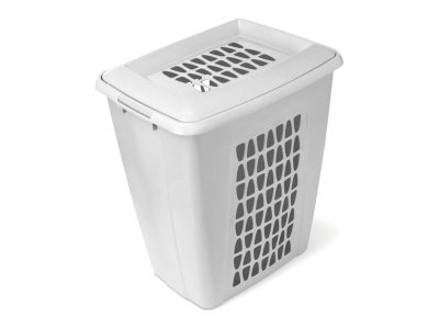 Изображение товара Корзина для белья МОЛЕТТА прямоугольная с крышкой 45л светло-серая (5шт/уп) в Миди Лтд