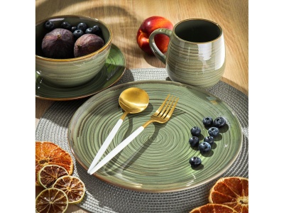 Изображение товара Тарелка обеденная керамика круглая 26см Daniks Verde зеленая (4шт/уп) Х в Миди Лтд