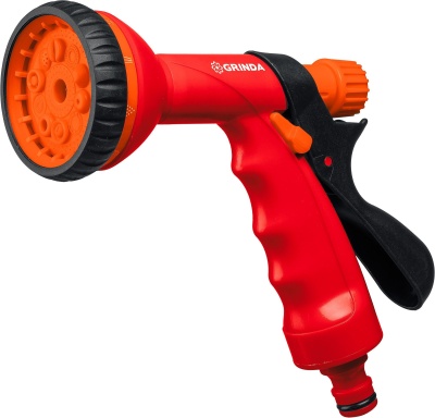 Пистолет GRINDA P-10 поливочный 10 режимов пластик - фото в Миди Лтд Изображение товара Пистолет GRINDA P-10 поливочный 10 режимов пластик в Миди Лтд