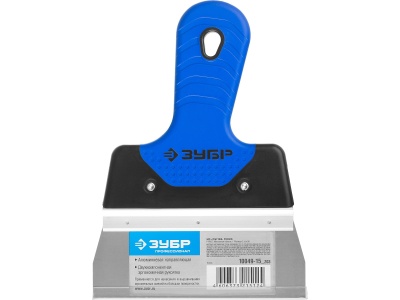 Шпатель фасадный ЗУБР Профессионал нерж полотно 150мм двухкомпонентная ручка - фото в Миди Лтд Изображение товара Шпатель фасадный ЗУБР Профессионал нерж полотно 150мм двухкомпонентная ручка в Миди Лтд