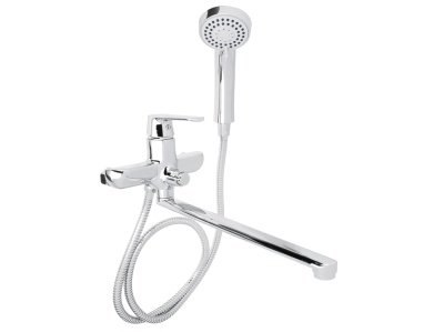 Изображение товара Смеситель для ванны с прямым изливом с душ набором латунь RAIN Гранат в Миди Лтд