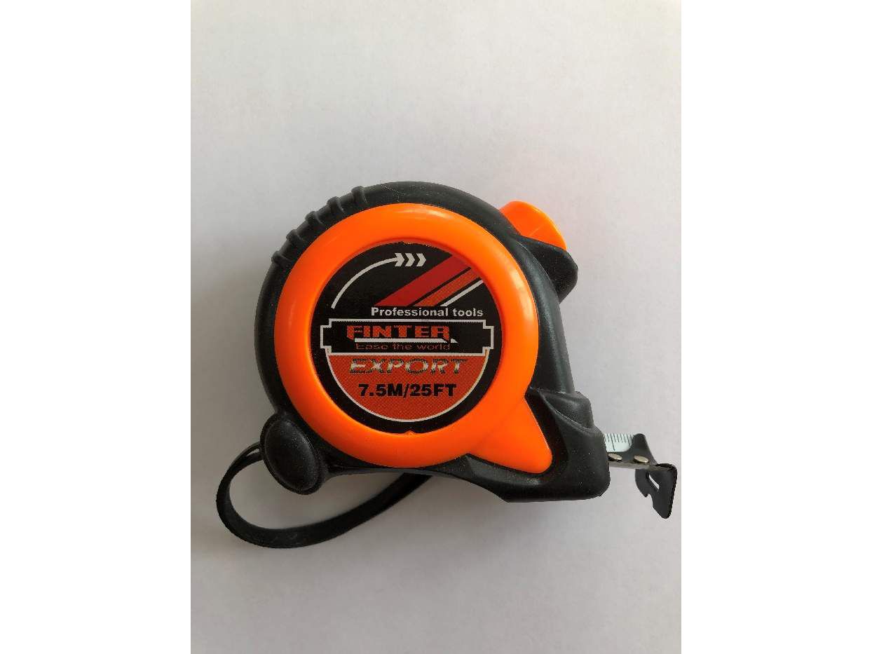 Изображение товара Рулетка  7,5м*25мм FINTER прорезиненая противоударная в Миди Лтд