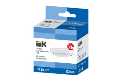 Изображение товара Лампа светодиодная Т75 15Вт 230В 6500К GX53 ИЭК LLE-T80-15-230-65-GX53 в Миди Лтд