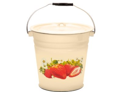 Ведро эмаль кремовая 12л Сочная клубника С-1224/4Км (4шт/уп) - фото в Миди Лтд Изображение товара Ведро эмаль кремовая 12л Сочная клубника С-1224/4Км (4шт/уп) в Миди Лтд