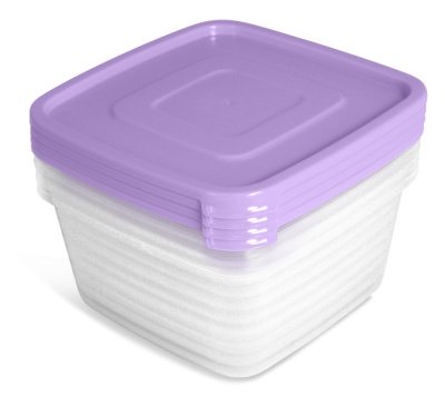 Изображение товара Набор контейнеров УНИКО для продуктов (СВЧ) квадратные 4шт 0,9л (16шт/уп) в Миди Лтд