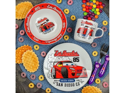 Изображение товара Набор посуды керамика Daniks 3 предмета (тарелка 17,5см, салатник 15см, кружка 230мл) Болид  в Миди Лтд