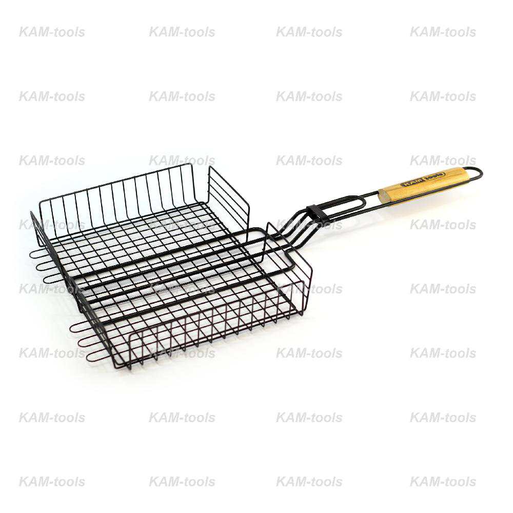 Решетка-гриль KAM-tools хром 310*240*55мм с антипригарным покрытием (24шт/уп) - фото в Миди Лтд Изображение товара Решетка-гриль KAM-tools хром 310*240*55мм с антипригарным покрытием (24шт/уп) в Миди Лтд